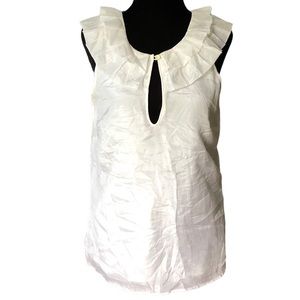 J. Crew ruffle silk blend lined tank top size 2